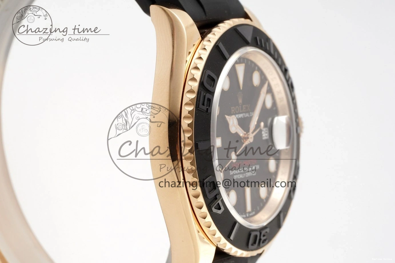 0124 Stretchable Yacht-Master 126655 C+F 1:1 Best Edition Black Ceramic Bezel on Oysterflex Rubber Strap VR 1955